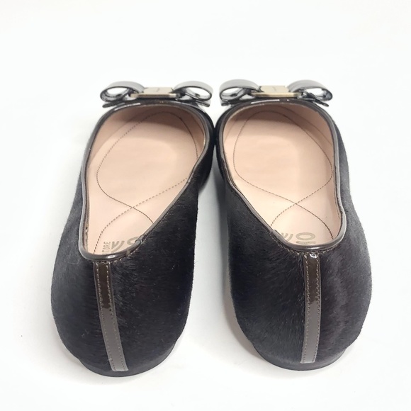 Salvatore Ferragamo Brown Calf Hair Bow Front Flat - Picture 5 of 10